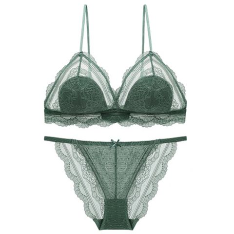 Best Sexy Ladies Underwear Bra Set Wireless Cup Fashion Lace Mid