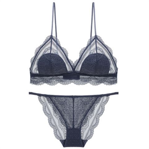 Best Sexy Ladies Underwear Bra Set Wireless Cup Fashion Lace Mid