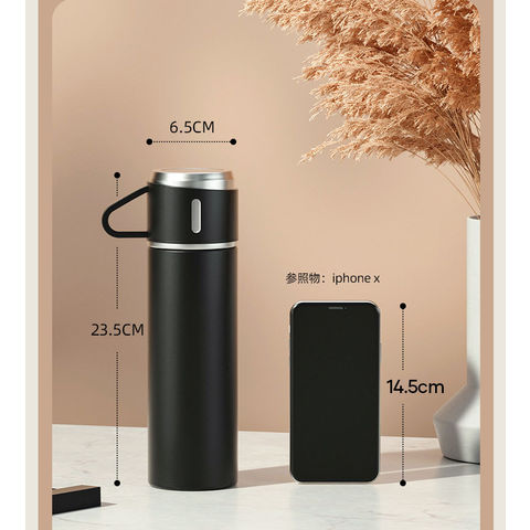 Stainless Vacuum Flask With 2 Cups Set