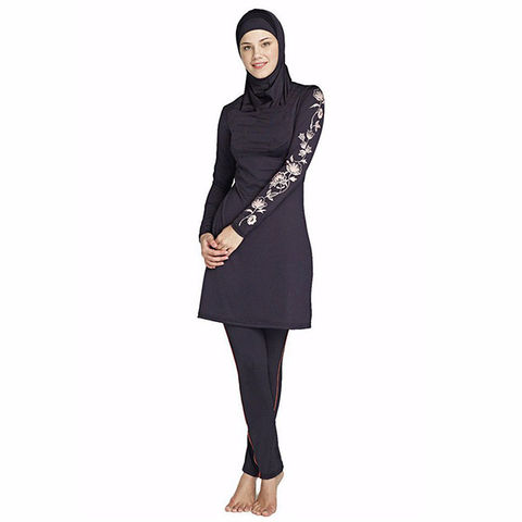 Women Muslim Swimwear Long Full Cover Swimsuit Arab Burkini Islam Swim  Costume