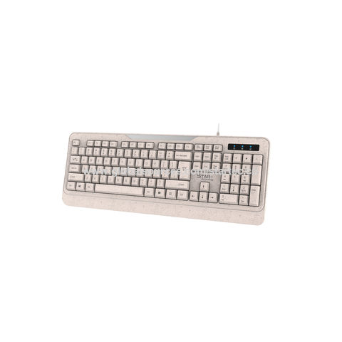 Clavier de bureau USB filaire en paille de blé de taille standard, conception écologique