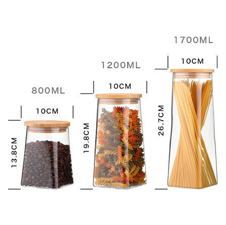 Buy Wholesale China Borosilicate Glass Jar With Bamboo Lid Candy Jars ...