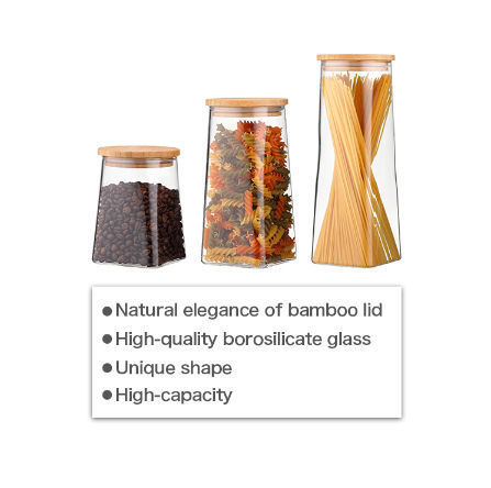 Buy Wholesale China Borosilicate Glass Jar With Bamboo Lid Candy Jars ...