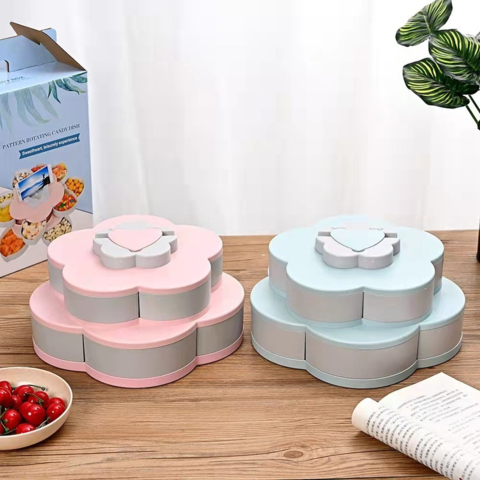 Recipiente Giratório para Snacks, Frutos Secos, Doces, Bandeja Organizadora de Alimentos, Recipiente para Alimentos Secos