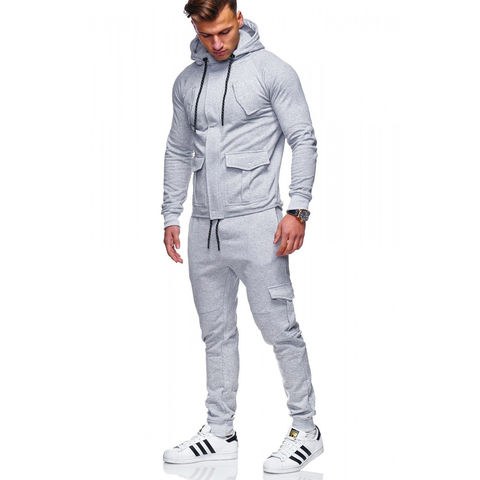 2 pieces Autumn Running tracksuit men Sweatshirt Sports Set Gym