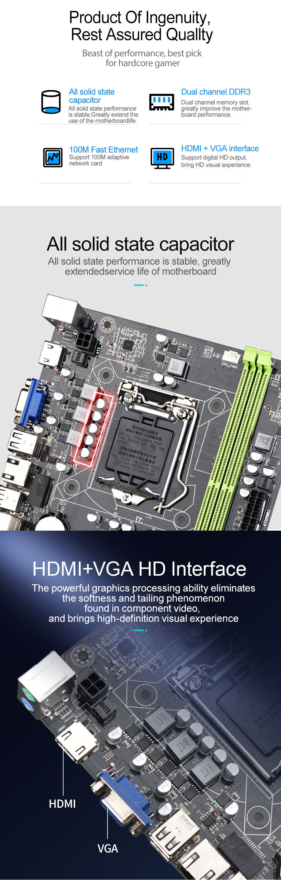 Bulk Buy China Wholesale Intel H61 Chipset Lga 1155 Motherboard With ...