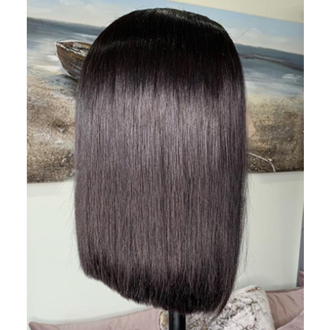 Crochet Straight Hair Bob Is Black Colour Wig With Front Lace Line