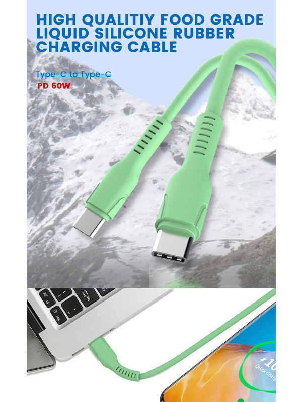 Buy Wholesale China High Quality Food Grade Silicone Pd Type C 60w 20w Usb Cable 1m Powerline 0523