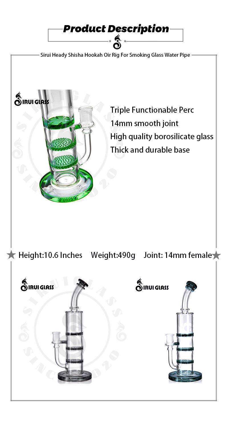 Buy Wholesale China Sirui 10.6 Inches Shisha Hookah Pipe With Cigarette  Pipes Glass Water Pipe With Grinder Glass Smoking Pipe Glass Bong Glass  Pipe & Glass Bong, Glass Water Pipe, Glass Smoking