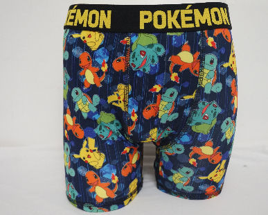 Cartoon Pikachu Underwear para Meninos, Calcinhas Macio Respirável