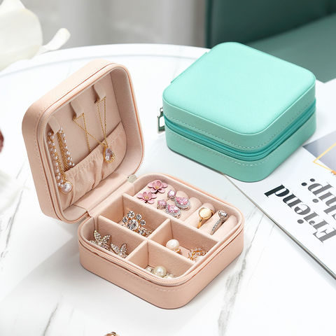 Fashion Solid Jewelry Case Travel Jewelry Organizer Mini Leather Jewelry  Holder Boxes for Ring Earring Necklace Packaging Storage Gift Boxes - China  Gift Box and Luxury Box price