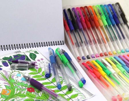  Gel Pens 2 Sets with 72 Colors, 48 Glitter Gel Pens