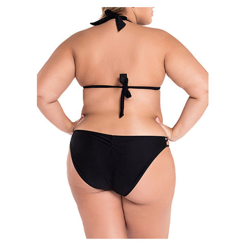 Compre Bikini De Talla Grande Acentuado Con Cuerdas Para Mujer