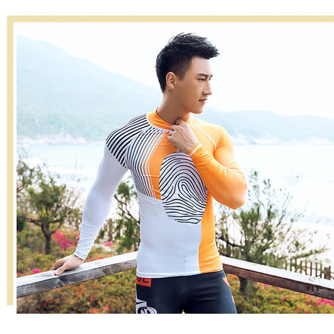 High Quality Mens Plus Size Long Sleeve Swim Shirts UV Protection Upf 50+  Cool Rush Guard - China Rash Guard and Rash Guard Women price