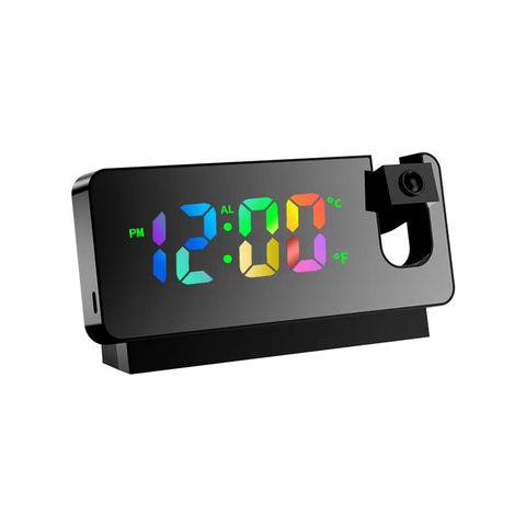 Nouveau réveil à projection miroir lumineux d'Amazon, horloge LED silencieuse multifonctionnelle avec projection électronique