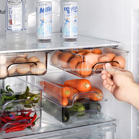 Réfrigérateur Empilable en Plastique avec Poignée, Boîte de Rangement,  Congélateur, Garde-Manger, Cuisine