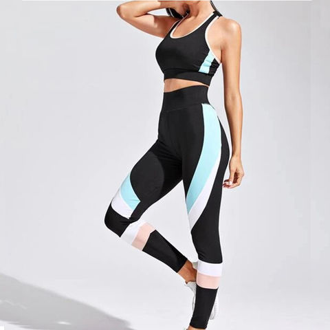 Terno esportivo feminino feminino roupas esportivas mulher ternos de  ginástica roupas de fitness roupas esportivas femininas 2 peças conjunto de  yoga