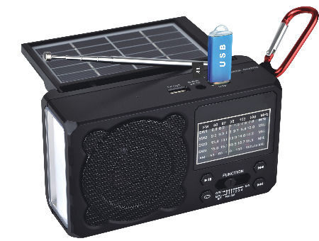 Radio Recargable - Panel solar, Power Bank, Radio FM, AM, SW
