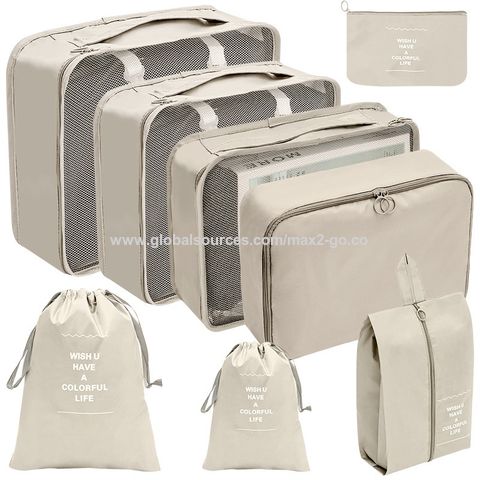 Organisateur de valise, lot de 6 sacs pack avec compression, cubes de  rangement pour