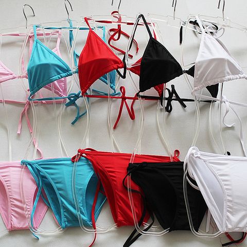 Compre Tanga Bikini Conjunto 2023 Nuevo Bikini Traje De Baño Bikini Con  Cordón Sexy Color Sólido Para Mujer y Conjunto De Bikini Tanga de China por  1.95 USD