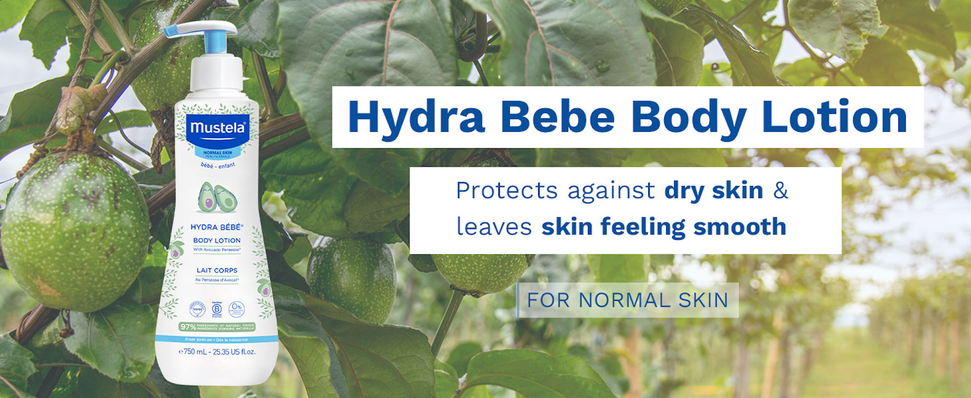 Mustela Hydra Bebé Loción Corporal para Bebés y Niños con Piel Normal