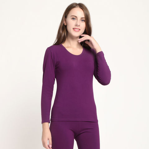 Women's Thermal Underwear Set For Inner Wear, Long Sleeve Top And Pants For  Winter