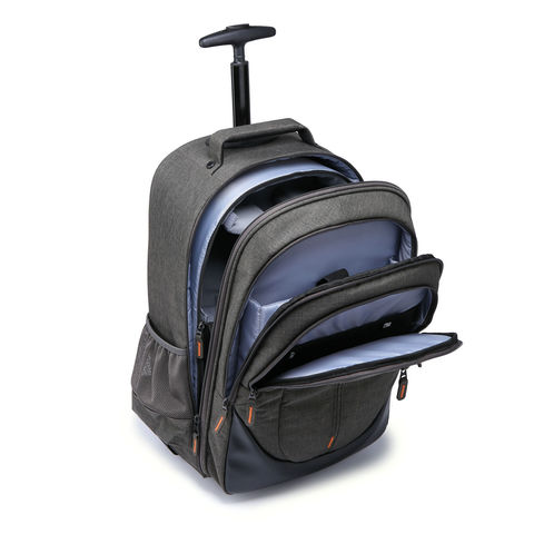 Mochila com rodas com compartimento para câmera e laptop, mochila para câmera e laptop com trolley
