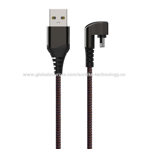 Cable Lightning corto de 7 pulgadas, paquete de 3 unidades, [certificado  Apple MFi] Cable de carga para iPhone de 90 grados de nailon trenzado,  cable