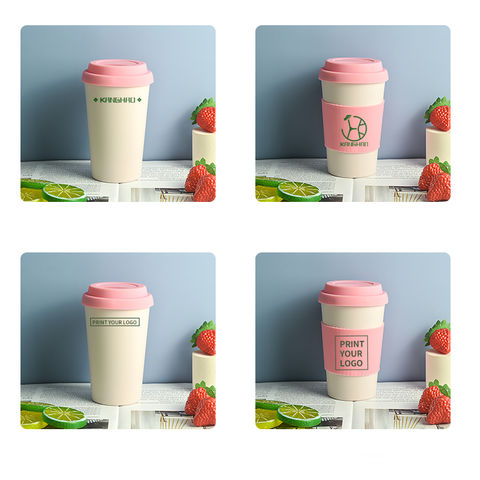 China Promotional custom reusable eco friendly bamboo fiber plastic travel  coffee cup with box Manufacturer and Supplier