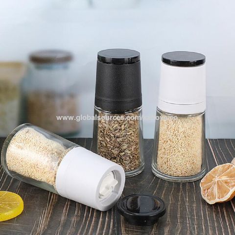 Pepper Mill Wood Pepper Grinder Adjustable Oak Wood Salt and Pepper Grinder  Refillable Ceramic Grinding Mechanism Sealed Salt Mill Spice Jar 5/8/10in