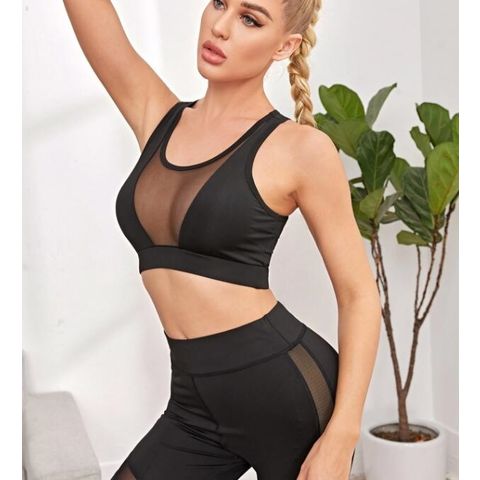 Sexy Women's Push Up Padded Sports Bra Plus Size Plain Crop Top