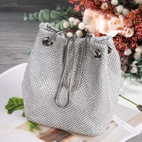 Women Clutch Wedding Purse, Rhinestone Crystal Beaded Evening Bags, Sequin  Cocktail Party Bridal Prom Vintage Handbag for Lady Girl, Silver