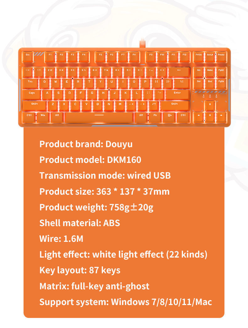 Buy Wholesale China Oem 87 Keys Wired Gaming Keyboard Tkl Size