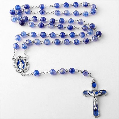 Comprar Collar de Rosario cruzado, collar religioso de la Virgen María a la  moda para mujer, regalos de joyería