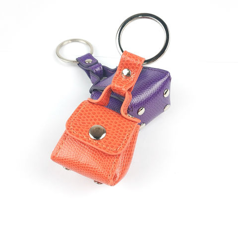 Keyring Leather Dog - Purple