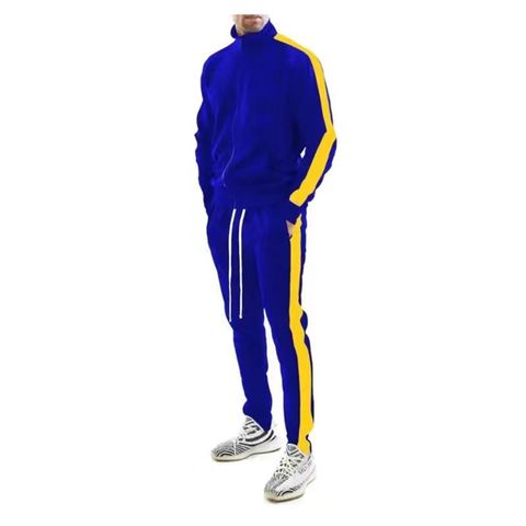 Survêtement d'hiver 2 pièces pour homme - Couleur unie - T-shirt à manches  longues et pantalon - Ensemble de jogging - Tenue de sport athlétique 