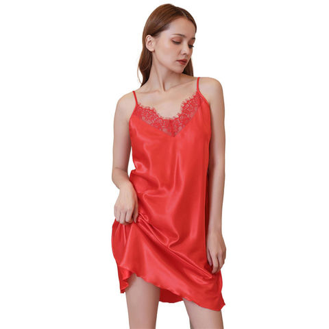 Compre Pijamas Mujer Camisón Sexy Lencería Encaje Satén Seda Pijama Sexo  Ropa Interior Caliente y Lencería de China por 4.05 USD