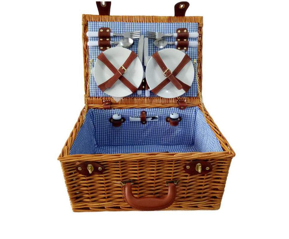 Buy Wholesale China Willow Picnic Basket Picnic Hamper Service For 4