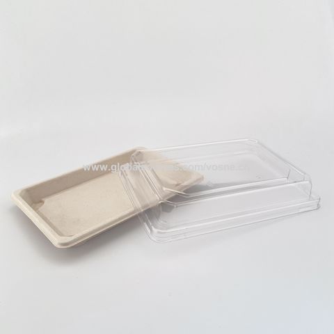 Bandeja de hoja de palmera – Juego de bandejas desechables rectangulares de  13 x 4 pulgadas para servir sushi (10) | Platos desechables biodegradables
