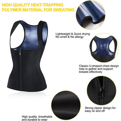 Women Sauna Sweat Vest Corset Waist Trainer Sauna Suit Tank Top Zipper  Weight Loss Body Shaper - Expore China Wholesale Sauna Suit and Sweat Vest,  Body Shaper, Waist Trainer