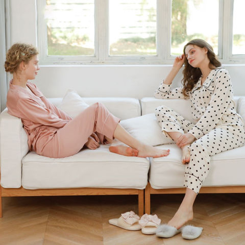 Pyjama en soie pure à manches longues pour femmes, vêtements de