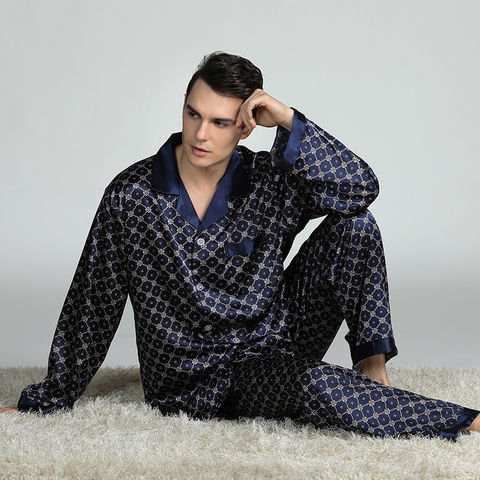 Pyjama homme grand,Grande taille 3XL gris vêtements de nuit à
