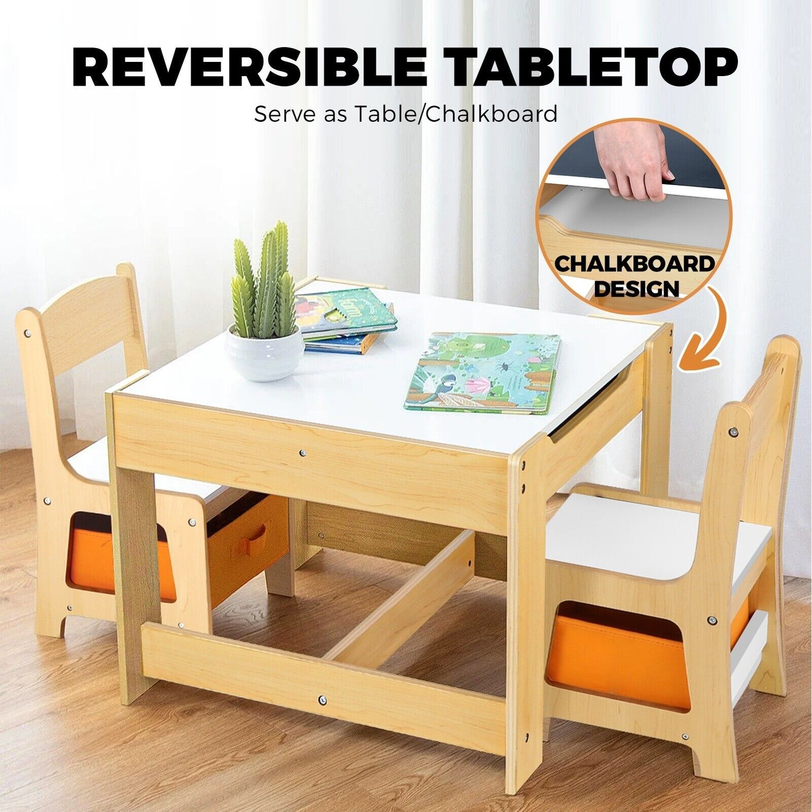 Juego de mesa y 4 sillas para niños, escritorio de estudio para niños, mesa  de comedor, escritorio de plástico ajustable en altura ajustable, muebles
