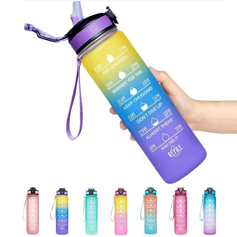 Plastic Sports Water Bottle Portable Large Capacity 1 liter