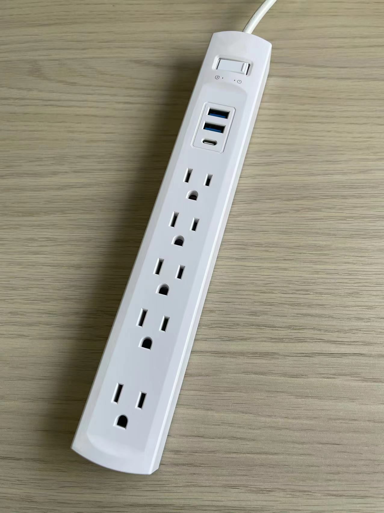 Regleta de alimentación con USB, interruptores individuales, TESSAN 12  salidas y 3 puertos USB, cable de extensión largo de 6 pies con protector  de