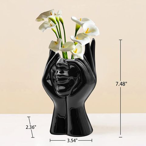 Simple Modern Black White Ceramic Vase Accessories Crafts Home