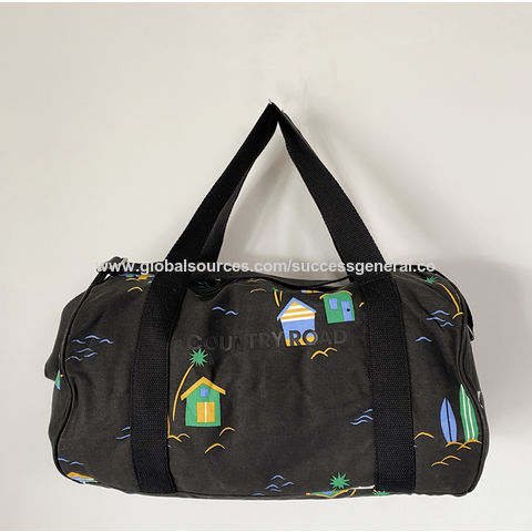 Bolsa de lona de fin de semana con estampado al por mayor, bolsa deportiva plegable, acepta OEM