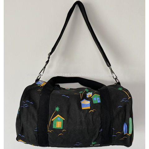 Bolsa de lona de fin de semana con estampado al por mayor, bolsa deportiva plegable, acepta OEM