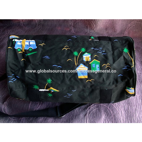 Bolsa de lona de fin de semana con estampado al por mayor, bolsa deportiva plegable, acepta OEM