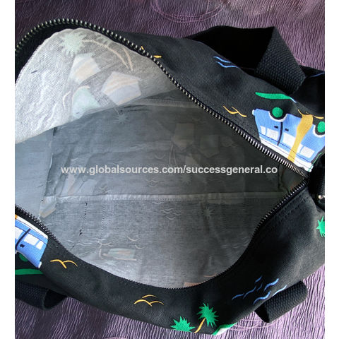 Bolsa de lona de fin de semana con estampado al por mayor, bolsa deportiva plegable, acepta OEM